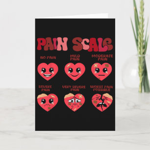 Retro Pain Scale Heart Trauma Nurse Valentine's Da Card