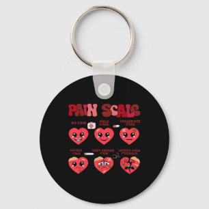 Retro Pain Scale Heart Trauma Nurse Valentine's Da Key Ring