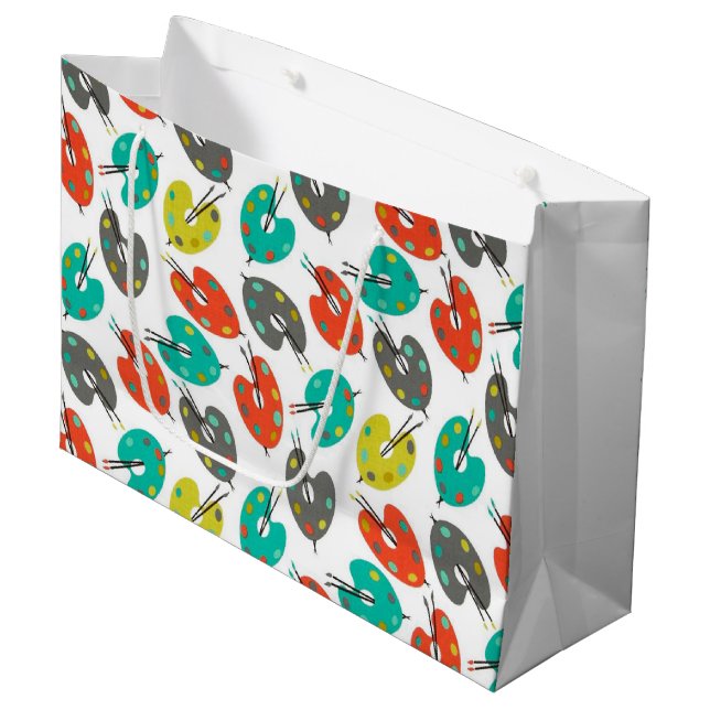 Retro Paint Palettes Large Gift Bag (Front Angled)