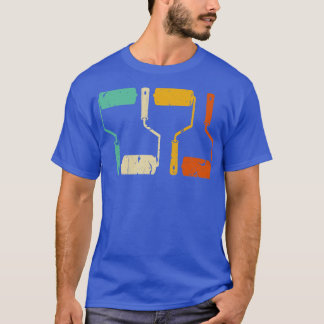 Retro Paint Roller Design for Vintage Painter T-Shirt