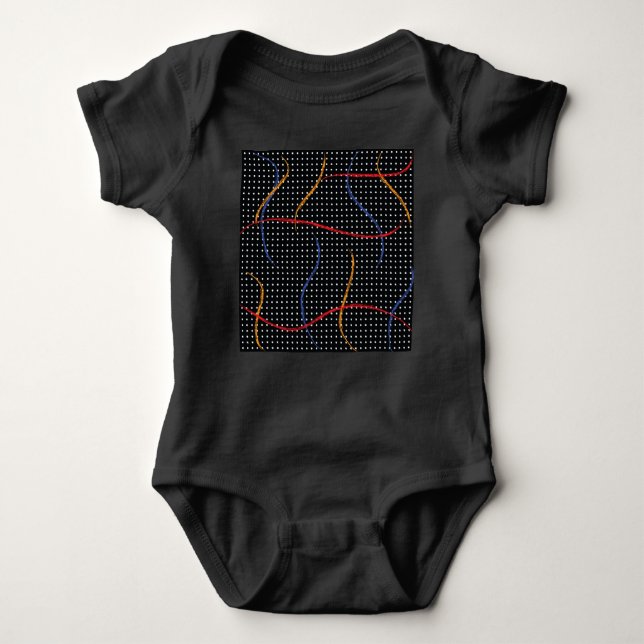 Retro Paint Splatter and Dots Baby Bodysuit (Front)