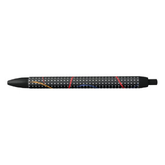 Retro Paint Splatter and Dots Black Ink Pen