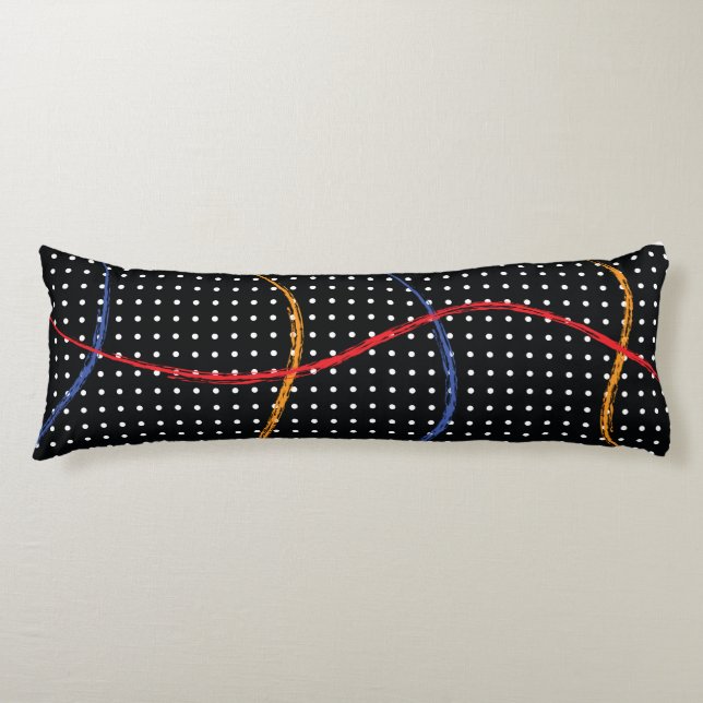 Retro Paint Splatter and Dots Body Cushion (Front)