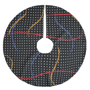 Retro Paint Splatter and Dots Brushed Polyester Tree Skirt