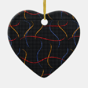 Retro Paint Splatter and Dots Ceramic Tree Decoration