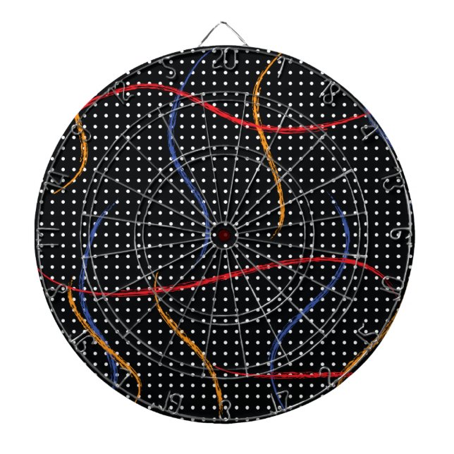 Retro Paint Splatter and Dots Dartboard (Front)