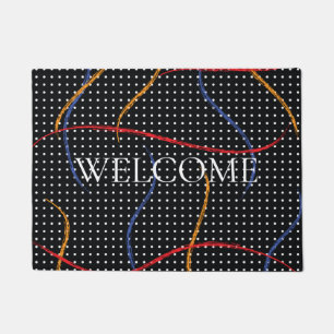 Retro Paint Splatter and Dots Doormat