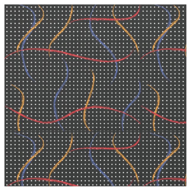 Retro Paint Splatter and Dots Fabric (Close Up)