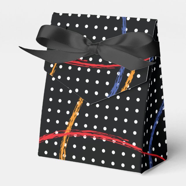 Retro Paint Splatter and Dots Favour Box (Front Side)