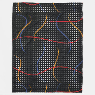 Retro Paint Splatter and Dots Fleece Blanket