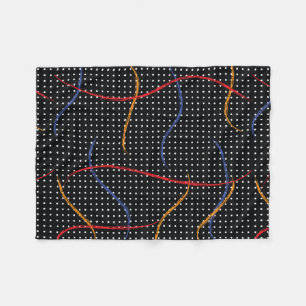 Retro Paint Splatter and Dots Fleece Blanket