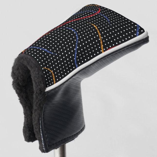 Retro Paint Splatter and Dots Golf Head Cover (3/4 Front)