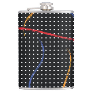 Retro Paint Splatter and Dots Hip Flask