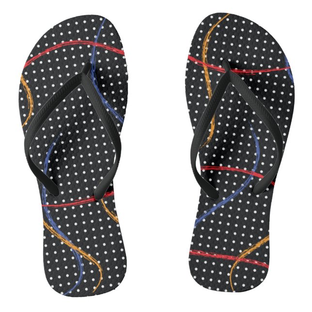 Retro Paint Splatter and Dots Jandals (Footbed)