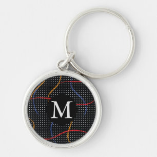 Retro Paint Splatter and Dots Key Ring