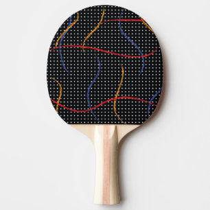 Retro Paint Splatter and Dots Ping Pong Paddle
