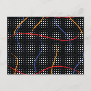 Retro Paint Splatter and Dots Postcard