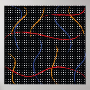 Retro Paint Splatter and Dots Poster