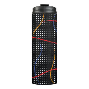 Retro Paint Splatter and Dots Thermal Tumbler