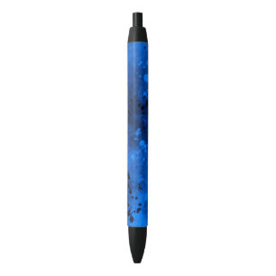 Retro Paint Splatter Effect Blue & Black Ink Pen