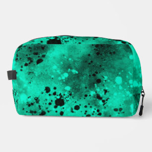 Retro Paint Splatter Effect Green & Black Dopp Kit