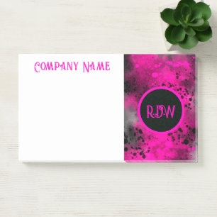 Retro Paint Splatter Effect Pink & Black  Post-it Notes