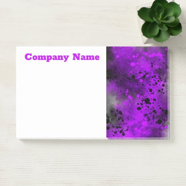 Retro Paint Splatter Effect Purple & Black  Post-it Notes (Office)