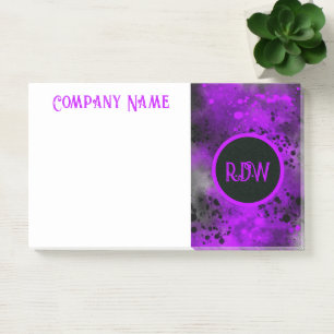 Retro Paint Splatter Effect Purple & Black  Post-it Notes