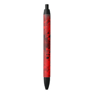 Retro Paint Splatter Effect Red & Black  Ink Pen