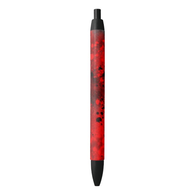 Retro Paint Splatter Effect Red & Black  Ink Pen (Front Vertical)