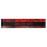 Retro Paint Splatter Effect Red & Black