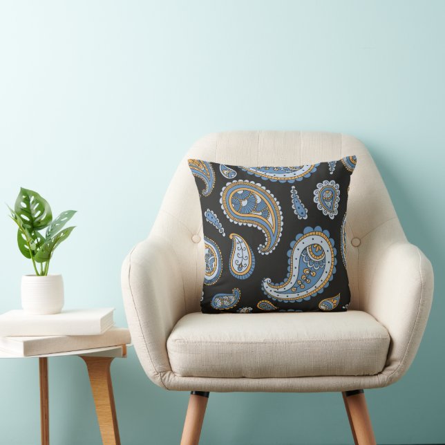 Retro Paisley Pattern Cushion (Chair)