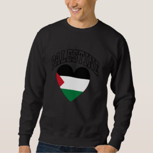 Retro Palestine Flag Athletic Sport Heart Sweatshirt