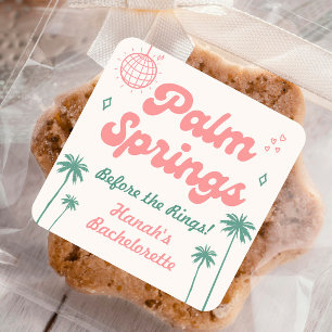 Retro Palm Springs Bachelorette Square Sticker