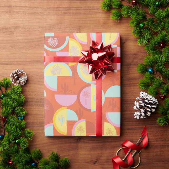 Retro Palm Springs Cactus Gift Wrap Paper (Holiday Gift)