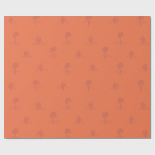 Retro Palm Springs Cactus in Earthy Colours  Wrapping Paper