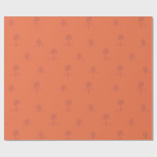 Retro Palm Springs Cactus in Earthy Colours Wrapping Paper