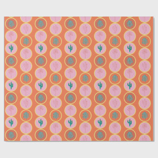 Retro Palm Springs Geometric Circles Gift Wrap 
