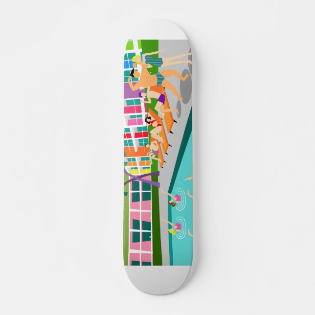 Retro Palm Springs Hotel Skateboard (Front)