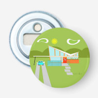 Retro Palm Springs House Bottle Opener