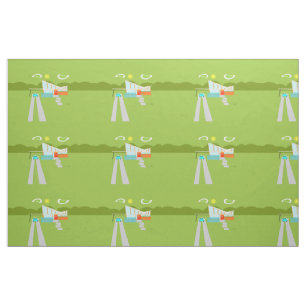 Retro Palm Springs House Combed Cotton Fabric