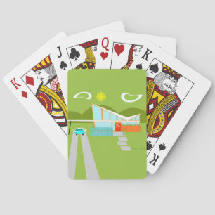 Retro Palm Springs House Playing Cards