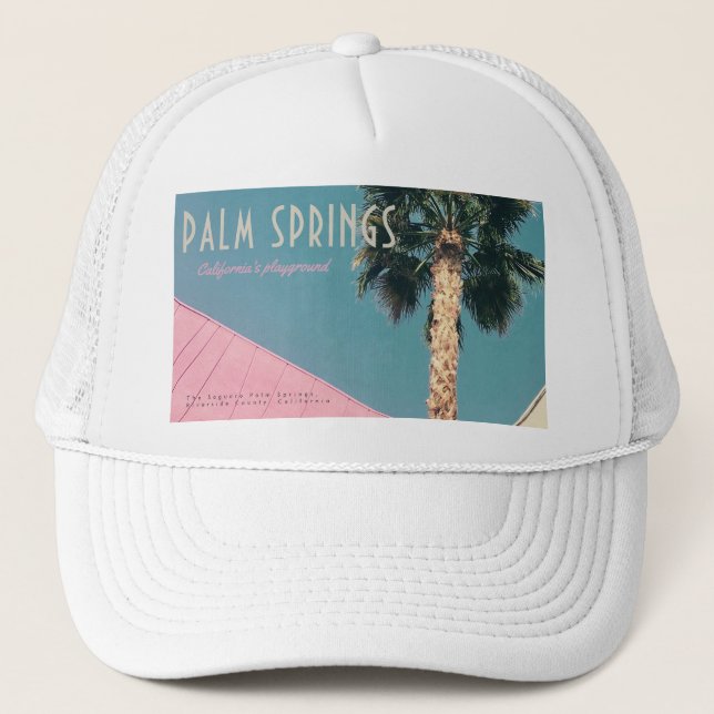 Retro Palm Springs Trucker Trucker Hat (Front)
