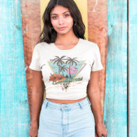 Retro Palm Tree and Beach Good Vibes 