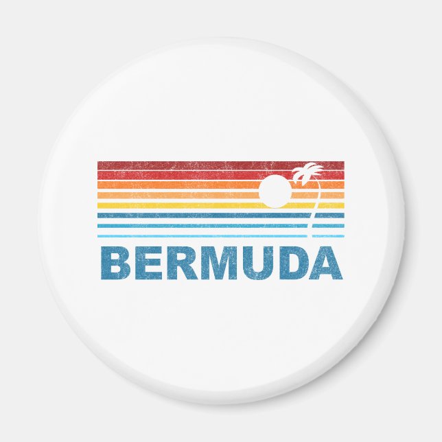 Retro Palm Tree Bermuda Magnet (Front)