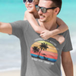 Retro Palm Tree Sunset Cruise Family Vacation  T-Shirt<br><div class="desc">You may change the style of this shirt by choosing More > under the style option. It may be personalised in the area provide or customising by choosing the click to customise further option and changing the name, initials or words. You may also change the text colour and style or...</div>