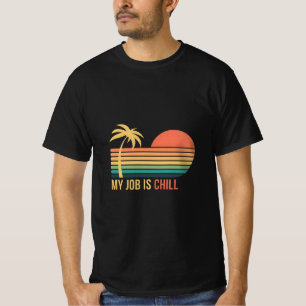 Retro Palm Tree Sunset T-Shirt – My Job Is Chill
