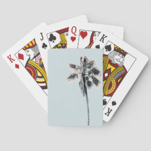 Retro Palm Tree Tropical Pink Mint  Playing Cards