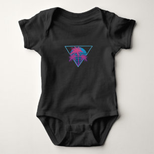 Retro Palm Trees Logo Baby Bodysuit