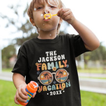 Retro palm trees sunglasses groovy family vacation